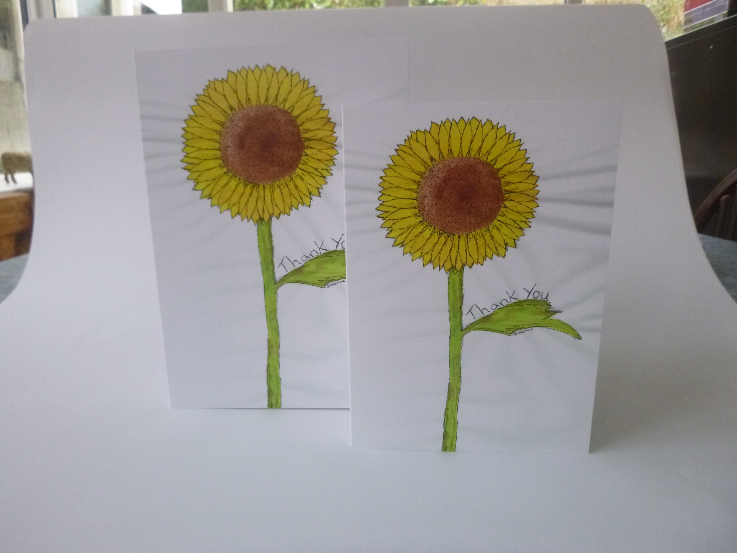 Yellow Sunflower Thank You - Greetings Card